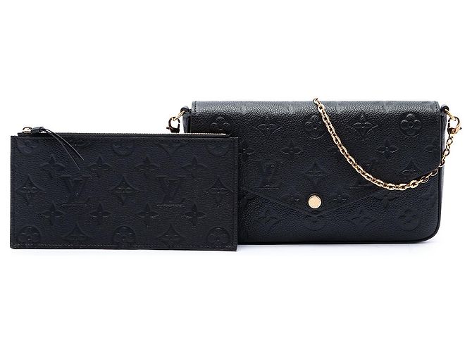 Louis Vuitton Black Monogram Empreinte Pochette Felicie Nero - vista 7