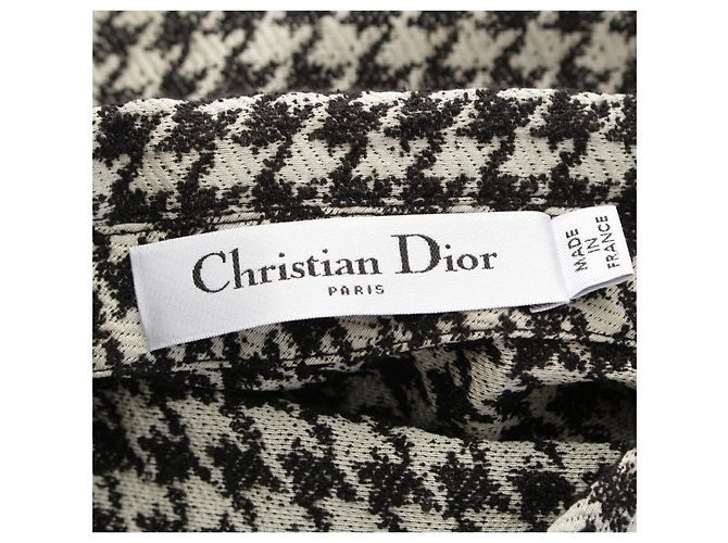 Christian Dior Midi-Kleid Hahnentritt Schwarz Weiß - Ansicht 8