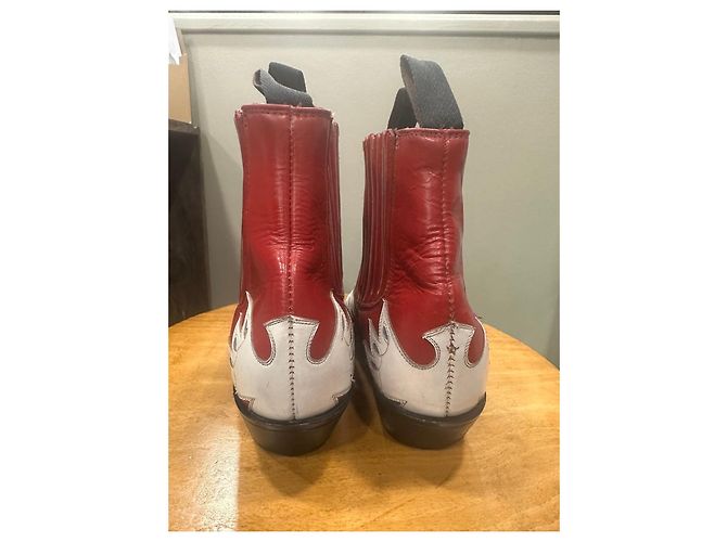 Mexicana Stivaletti Western Rossi e Bianchi Bianco Rosso - vista 2