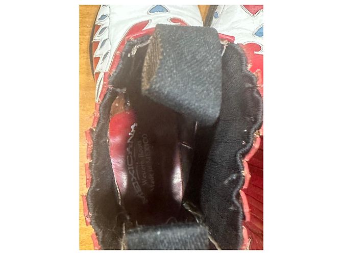 Mexicana Stivaletti Western Rossi e Bianchi Bianco Rosso - vista 4