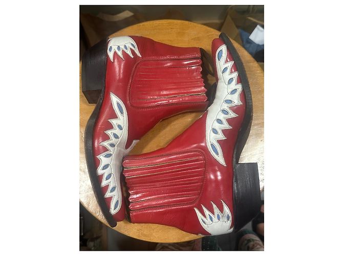 Mexicana Stivaletti Western Rossi e Bianchi Bianco Rosso - vista 5