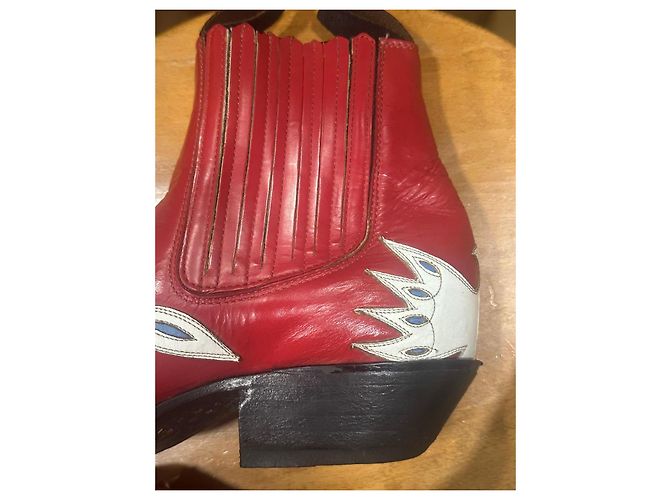 Mexicana Stivaletti Western Rossi e Bianchi Bianco Rosso - vista 6