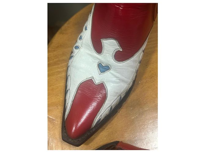 Mexicana Stivaletti Western Rossi e Bianchi Bianco Rosso - vista 7