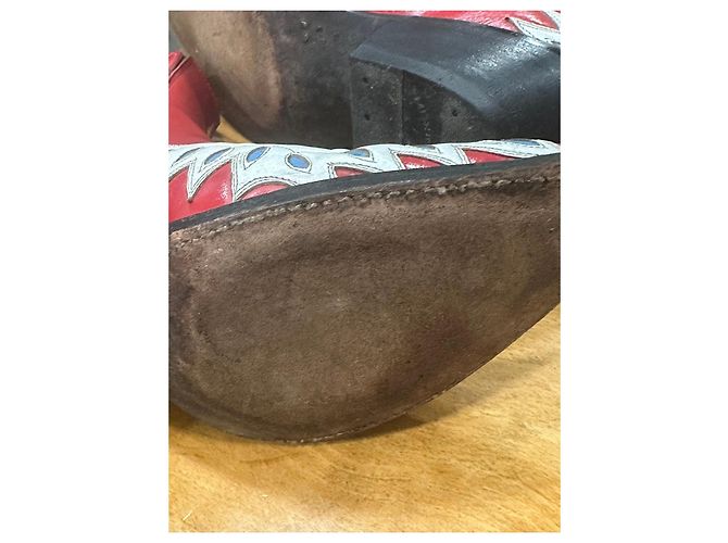 Mexicana Stivaletti Western Rossi e Bianchi Bianco Rosso - vista 9