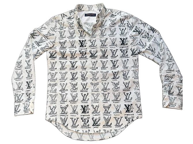 Louis Vuitton Monogram Doodle Print Hemd Schwarz Weiß - Ansicht 2