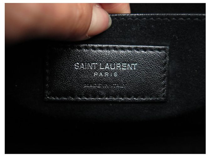 Autre Marque BORSA SAINT LAURENT SUNSET LARGE 498779 PELLE NERA TRACOLLA Nero - vista 12