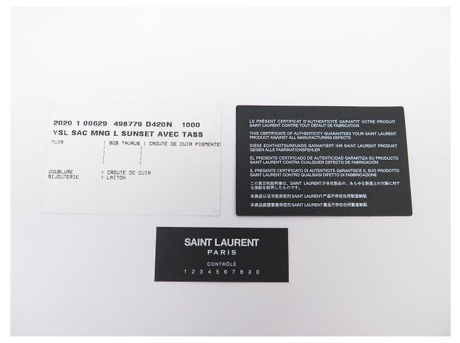 Autre Marque BORSA SAINT LAURENT SUNSET LARGE 498779 PELLE NERA TRACOLLA Nero - vista 21