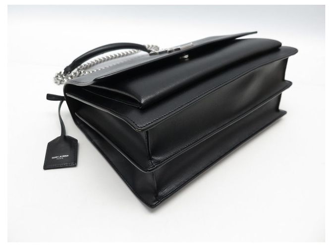 Autre Marque BORSA SAINT LAURENT SUNSET LARGE 498779 PELLE NERA TRACOLLA Nero - vista 3