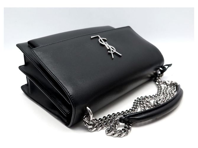 Autre Marque BORSA SAINT LAURENT SUNSET LARGE 498779 PELLE NERA TRACOLLA Nero - vista 4