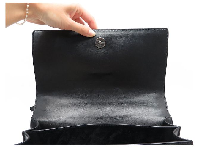Autre Marque BORSA SAINT LAURENT SUNSET LARGE 498779 PELLE NERA TRACOLLA Nero - vista 8