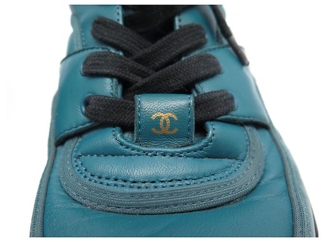 SCARPE CHANEL SNEAKERS G35063 38 PELLE BLU - vista 14