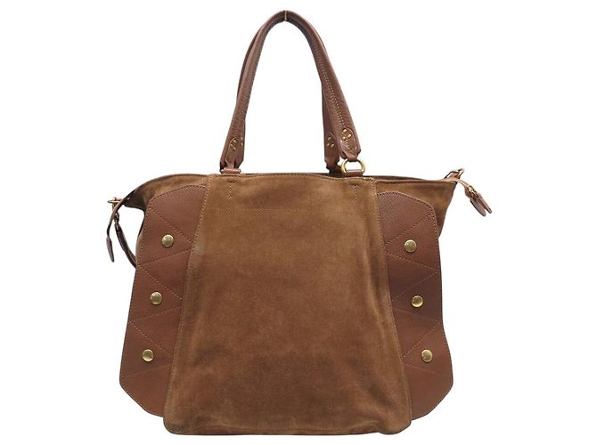 BORSA A MANO JEROME DREYFUSS ROGER 3664884118984 IN PELLE E Camoscio MARRONE BAG - vista 2