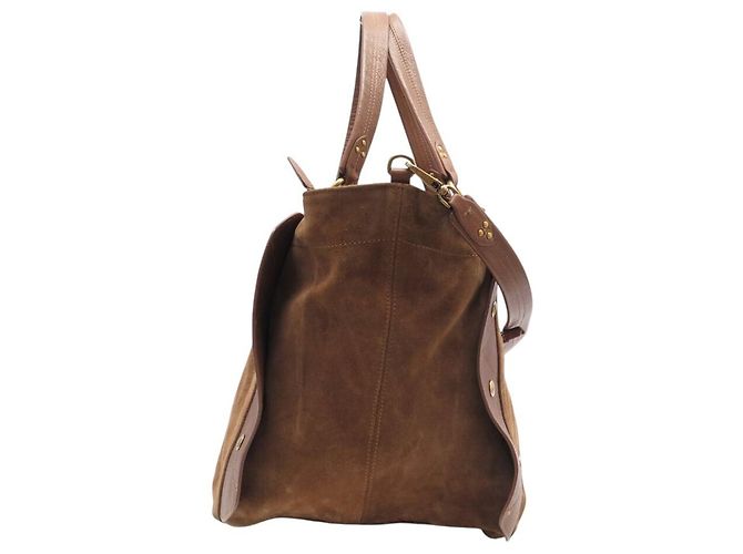 BORSA A MANO JEROME DREYFUSS ROGER 3664884118984 IN PELLE E Camoscio MARRONE BAG - vista 4