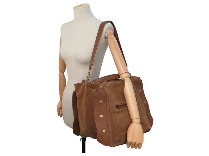 BORSA A MANO JEROME DREYFUSS ROGER 3664884118984 IN PELLE E Camoscio MARRONE BAG - vista 5