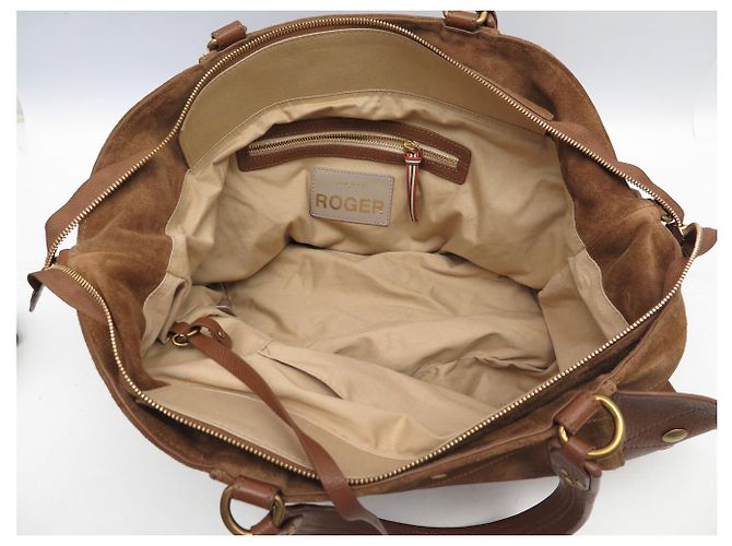 BORSA A MANO JEROME DREYFUSS ROGER 3664884118984 IN PELLE E Camoscio MARRONE BAG - vista 6