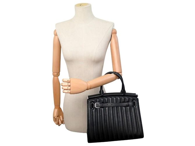 BORSA RALPH LAUREN RL50 MEDIUM 636917 IN PELLE MATELASSÉ NERA Nero - vista 5