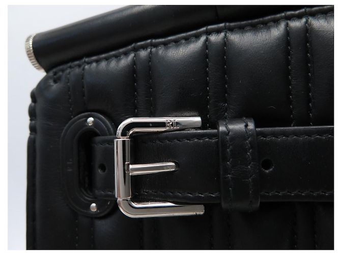 BORSA RALPH LAUREN RL50 MEDIUM 636917 IN PELLE MATELASSÉ NERA Nero - vista 6
