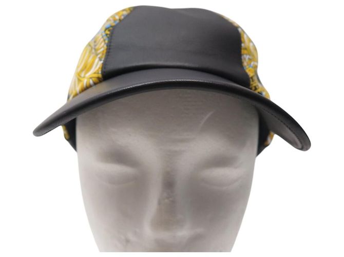 Hermès NEUE HERMES SERENA CANDY SCHWARZ LEDER & SEIDE CAP HAT - Ansicht 5