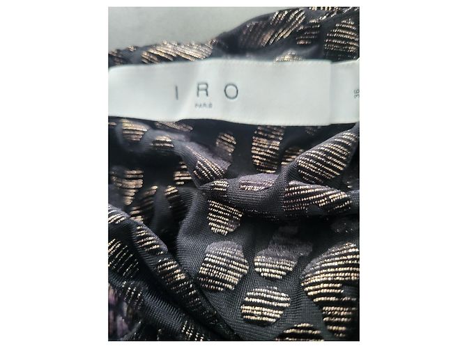 Iro Vestido longo preto e dourado com estampado de leopardo - vista 3
