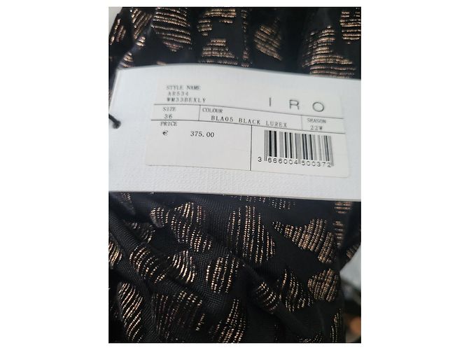 Iro Vestido longo preto e dourado com estampado de leopardo - vista 4