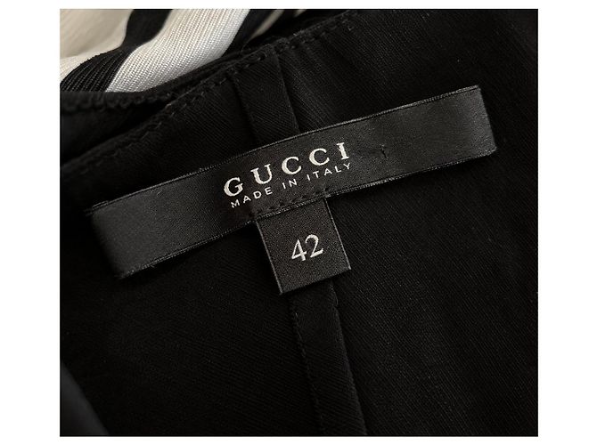 Vestido bustier Gucci de algodón y seda con estampado Negro Blanco - vista 2