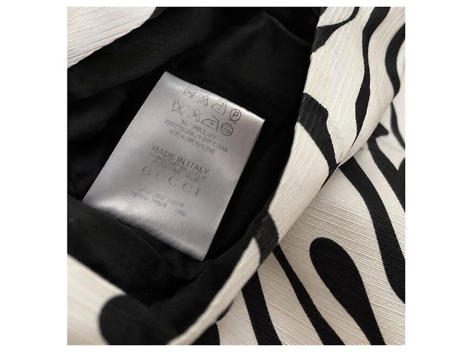 Vestido bustier Gucci de algodón y seda con estampado Negro Blanco - vista 4