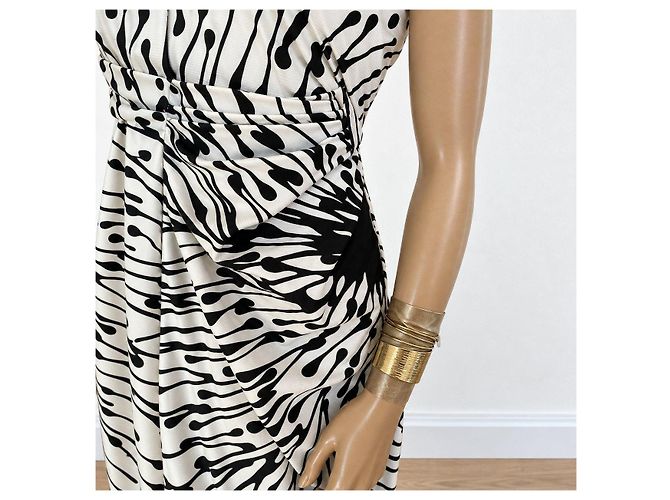 Vestido bustier Gucci de algodón y seda con estampado Negro Blanco - vista 9