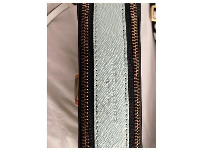 Marc Jacobs Snapshot Bolsa de Ombro Couro Verde Preto Branco Gold hardware - vista 2