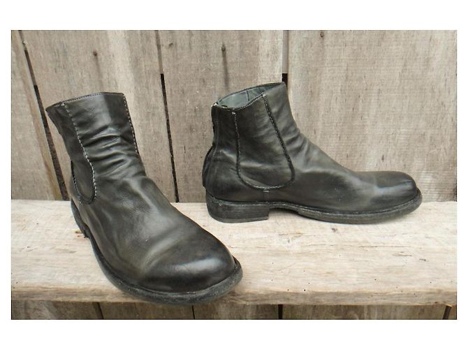 Autre Marque Officine Creative Black Leather Ankle Boots - view 2