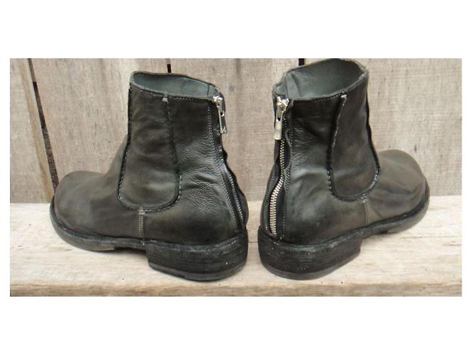 Autre Marque Officine Creative Black Leather Ankle Boots - view 6