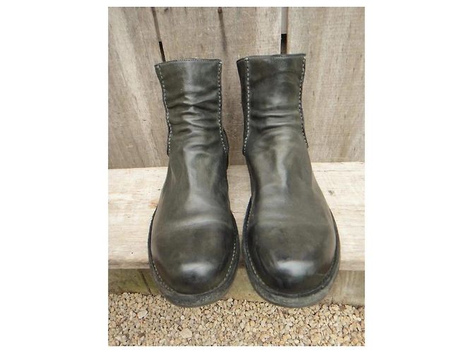 Autre Marque Officine Creative Black Leather Ankle Boots - view 7