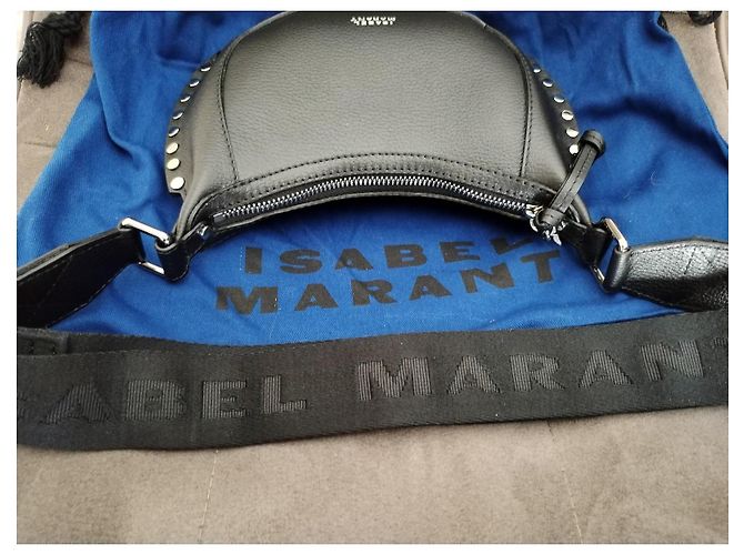 Isabel Marant Borsa a Tracolla in Pelle Nera Borchiata Nero - vista 6