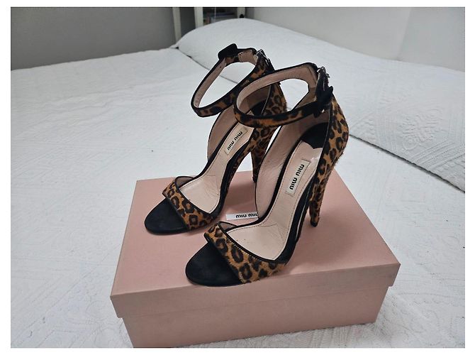 Miu Miu Sandali con Tacco Leopardati Stampa leopardo - vista 9
