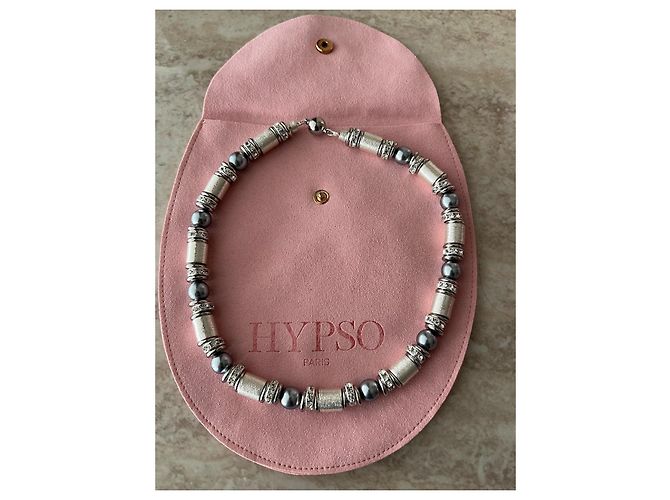 Autre Marque Collar HYPSO Paris de Perlas Grises y Plateadas Plata - vista 5