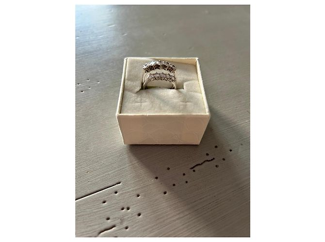 Autre Marque Set di anelli Rivière in oro bianco 18K e diamanti Argento - vista 2