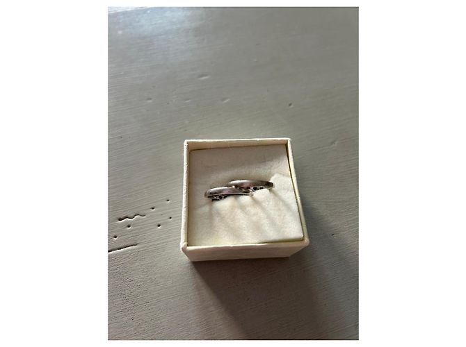 Autre Marque Set di anelli Rivière in oro bianco 18K e diamanti Argento - vista 5