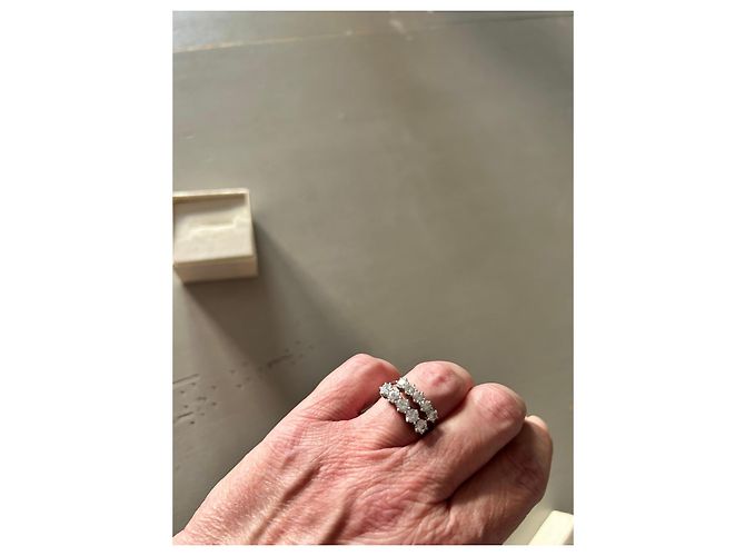 Autre Marque Set di anelli Rivière in oro bianco 18K e diamanti Argento - vista 6