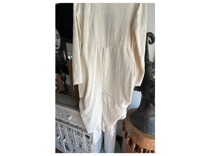 Autre Marque Blazer Asimétrico Sanctamuerte de Algodón y Seda Beige - vista 11
