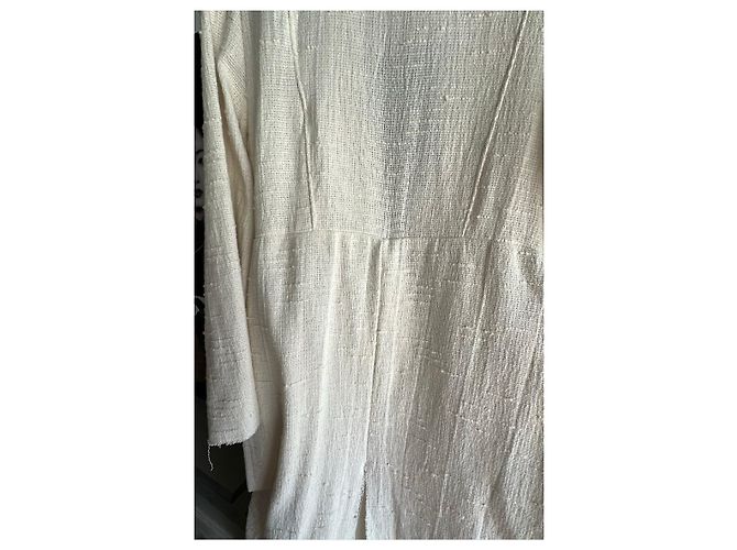 Autre Marque Blazer Asimétrico Sanctamuerte de Algodón y Seda Beige - vista 14