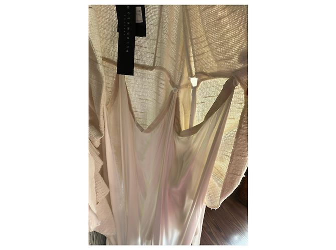 Autre Marque Blazer Asimétrico Sanctamuerte de Algodón y Seda Beige - vista 7