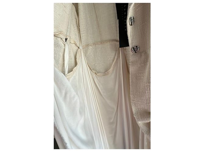 Autre Marque Blazer Asimétrico Sanctamuerte de Algodón y Seda Beige - vista 8