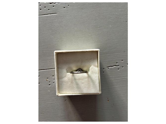 No Brand Antiker Solitärdiamant-Ring Weißgold Silber - Ansicht 4