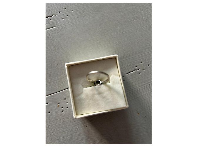 No Brand Antiker Solitärdiamant-Ring Weißgold Silber - Ansicht 5