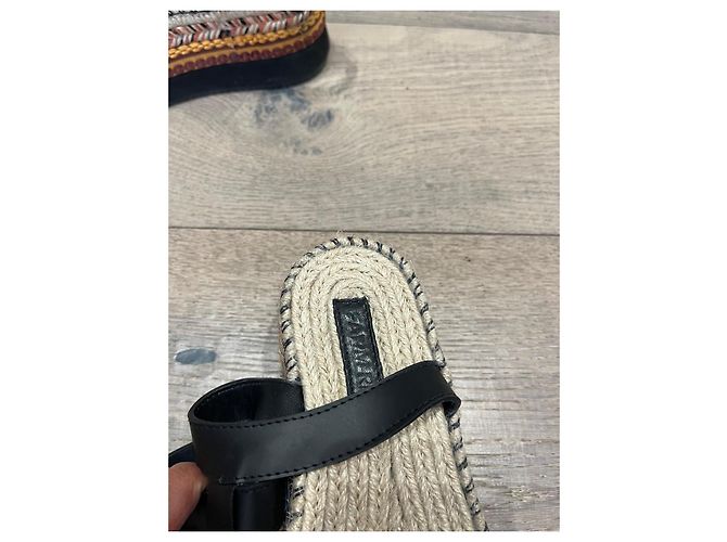 Farm Rio Sandali con zeppa in crochet e pelle Marrone Nero Multicolore - vista 5