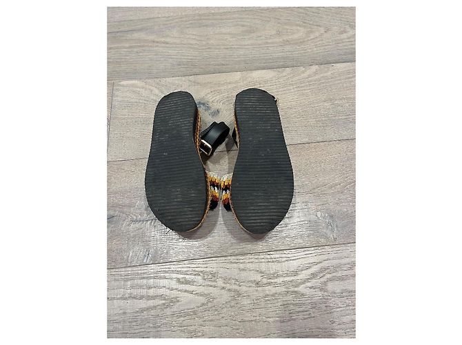 Farm Rio Sandali con zeppa in crochet e pelle Marrone Nero Multicolore - vista 9
