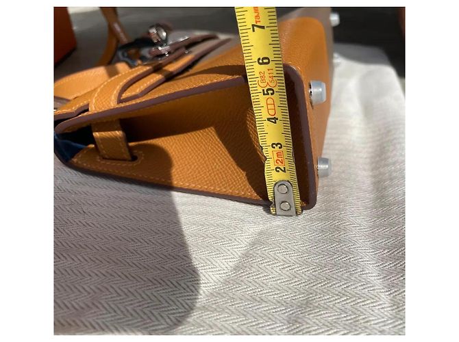 Hermès Kelly Mini II Sellier Tasche aus bicolor Leder Braun Grau - Ansicht 10
