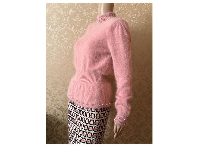 Tom Ford rosa Angora-Pullover mit Kristallen Pink - Ansicht 10