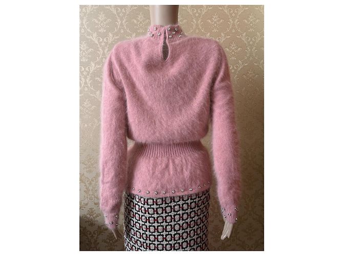 Tom Ford rosa Angora-Pullover mit Kristallen Pink - Ansicht 11