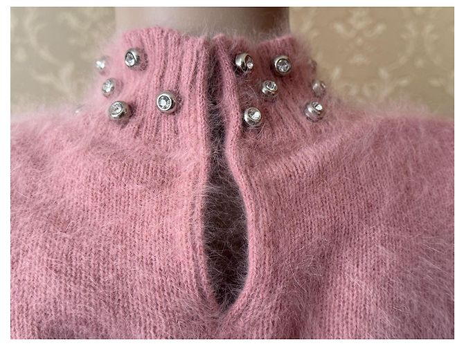 Tom Ford rosa Angora-Pullover mit Kristallen Pink - Ansicht 6