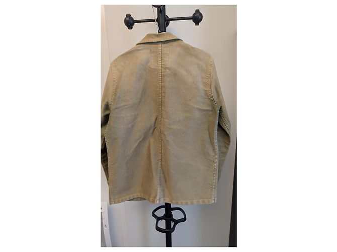 Le Mont Saint Michel Vintage Washed Arbeitsjacke Khaki - Ansicht 10